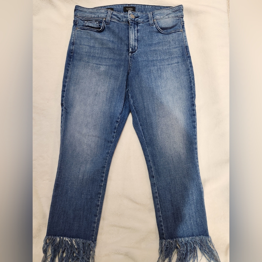 NYDJ Women's Ami Skinny Ankle w/Fringed Hem, Size 14